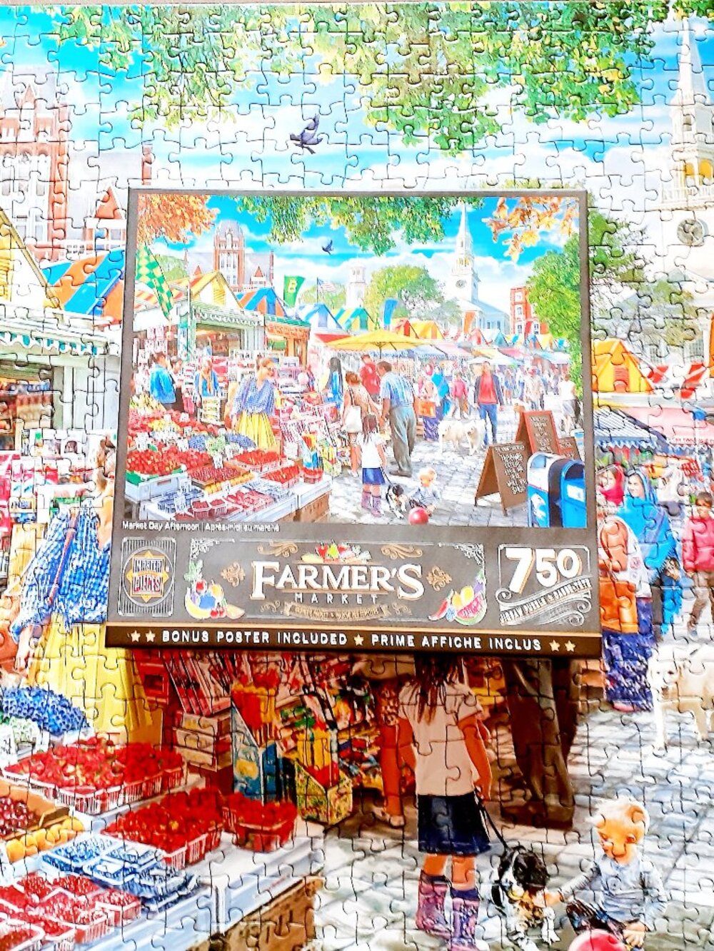 Master Pieces Jigsaw Puzzle Farmer's Market Day Afternoon 750 Piece Complete